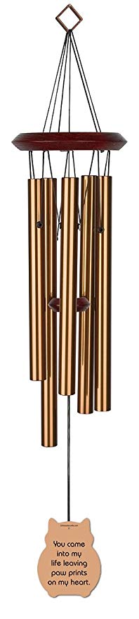 Chimesofyourlife cat-paw-print-19 Cat Paw Prints Pet Memorial Wind Chime, 19-Inch, Bronze