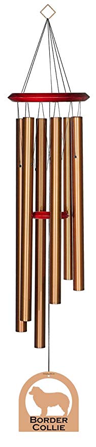 Chimesofyourlife E6396 Wind Chime, Border Collie/Bronze, 35-Inch