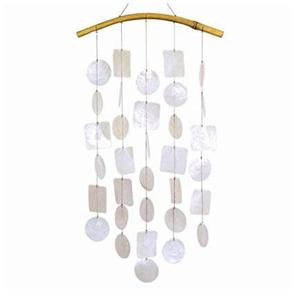 Wind Chime White Capiz Shell Bamboo Arch Indoor Outdoor