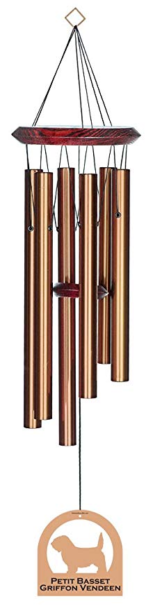 Chimesofyourlife E4547 Wind Chime, Petit Basset Griffon/Bronze, 27-Inch