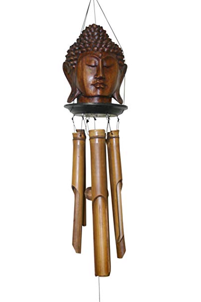 Cohasset 636 Indonesian Buddha Head Bamboo Wind Chime, Antique Finish