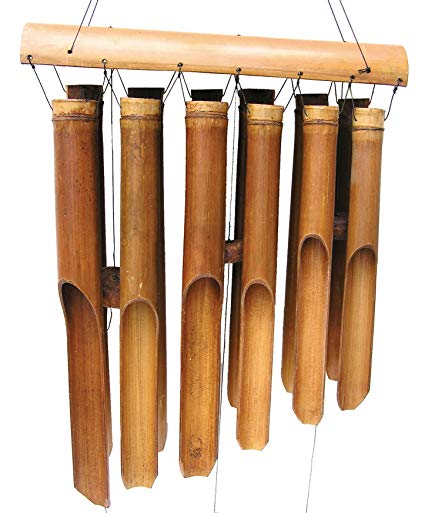 Cohasset Gifts Bamboo Wind Chimes | Natural Beautiful Sound | Wood Outdoor Home Decor | #135 Double Antique