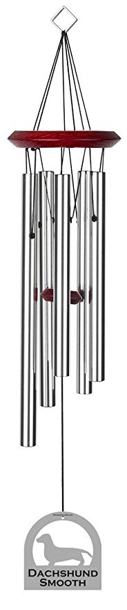 Chimesofyourlife E4443 Wind Chime, Dachshund Smooth/Silver, 19-Inch