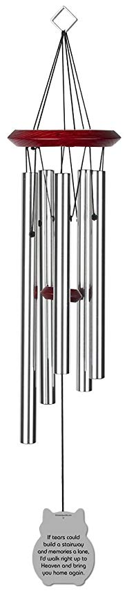 Chimesofyourlife cat-if-tears-19 Cat If Tears Pet Memorial Wind Chime, 19-Inch, Silver