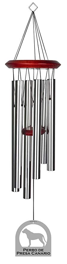 Chimesofyourlife E6138 Wind Chime, Perro De Presa/Silver, 27-Inch