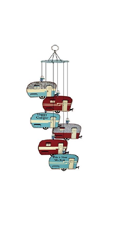 Sunset Vista Designs Wind Chimes Camper Trailer RV Decor Galvanized Metal