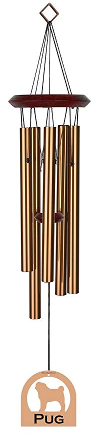 Chimesofyourlife E4216 Wind Chime, Pug/Bronze, 19-Inch