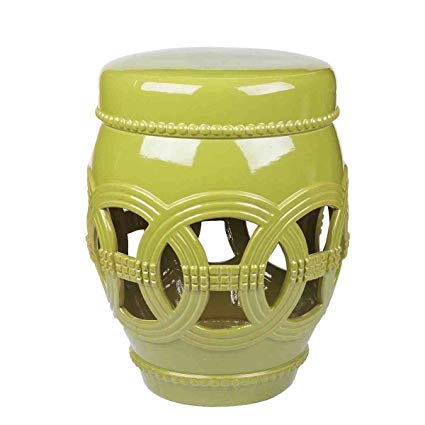 Abbyson Living Garden Stool, Green Ceramic