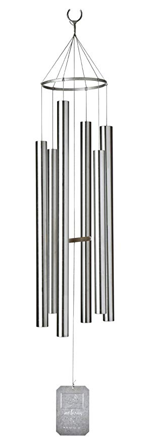 Grace Note Chimes LWINT Large Winter Seasonal Harmonizing Wind Chimes, 56-Inch, Silver