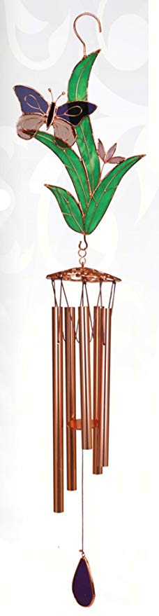 Gift Essentials Purple Butterfly with Leaves Wind Chime