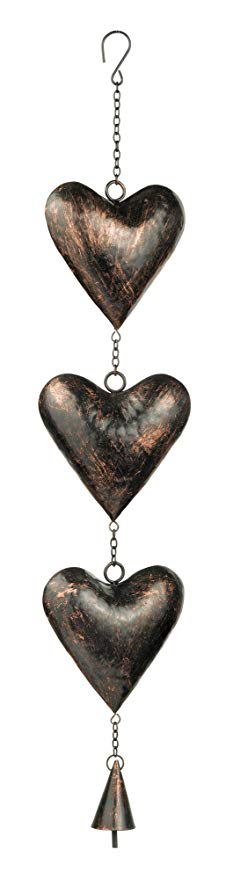 Grasslands Road Triple Heart Bell Chime, 18-Inch, Set of 2