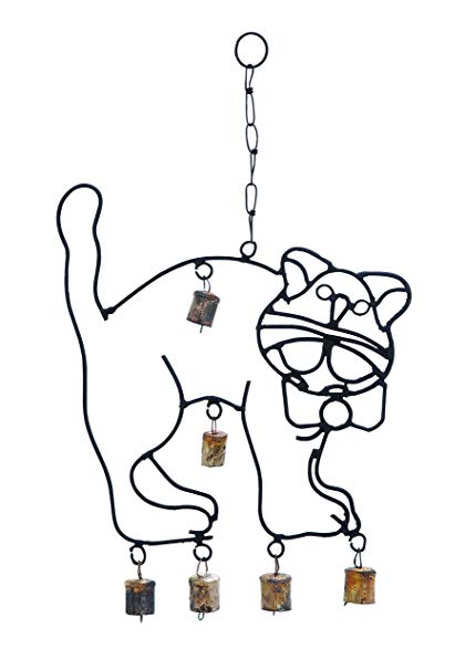 Benzara Cute Wind Chime with a Cat Design