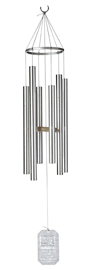 Grace Note Chimes 1PT Earthsong Wind Chimes, 30-Inch, Silver