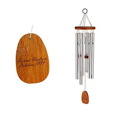 GiftTree Amazing Grace Engravable Wind Chimes by Customizable Memorial, Sympathy Gift, or Keepsake Wind Chime